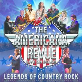 Singers and dancers with stars and stripes background